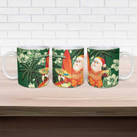 Moss Green Tropical Christmas Hawaii Tapa Ceramic Mug Aloha Santa Drink Party LT7 - Polynesian Pride
