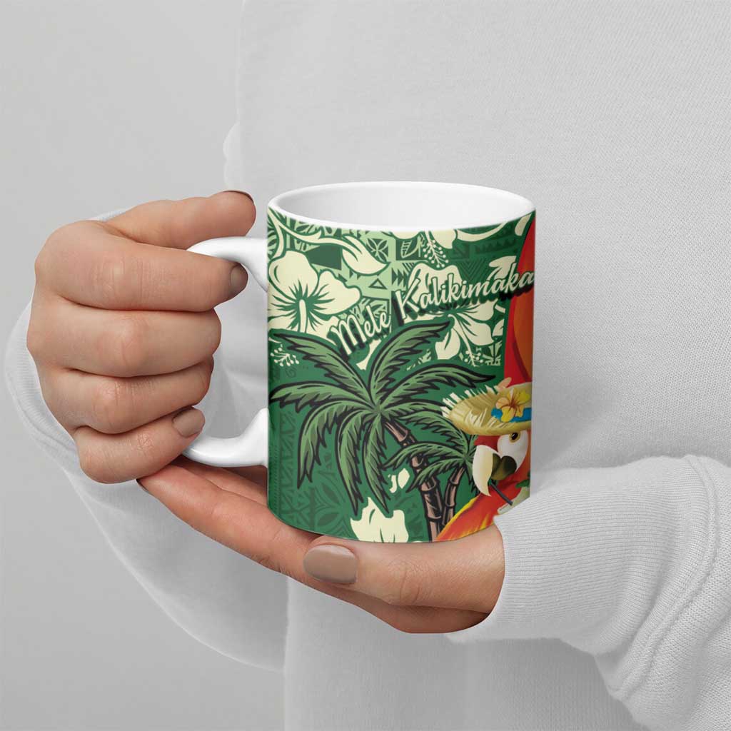 Moss Green Tropical Christmas Hawaii Tapa Ceramic Mug Aloha Santa Drink Party LT7 - Polynesian Pride