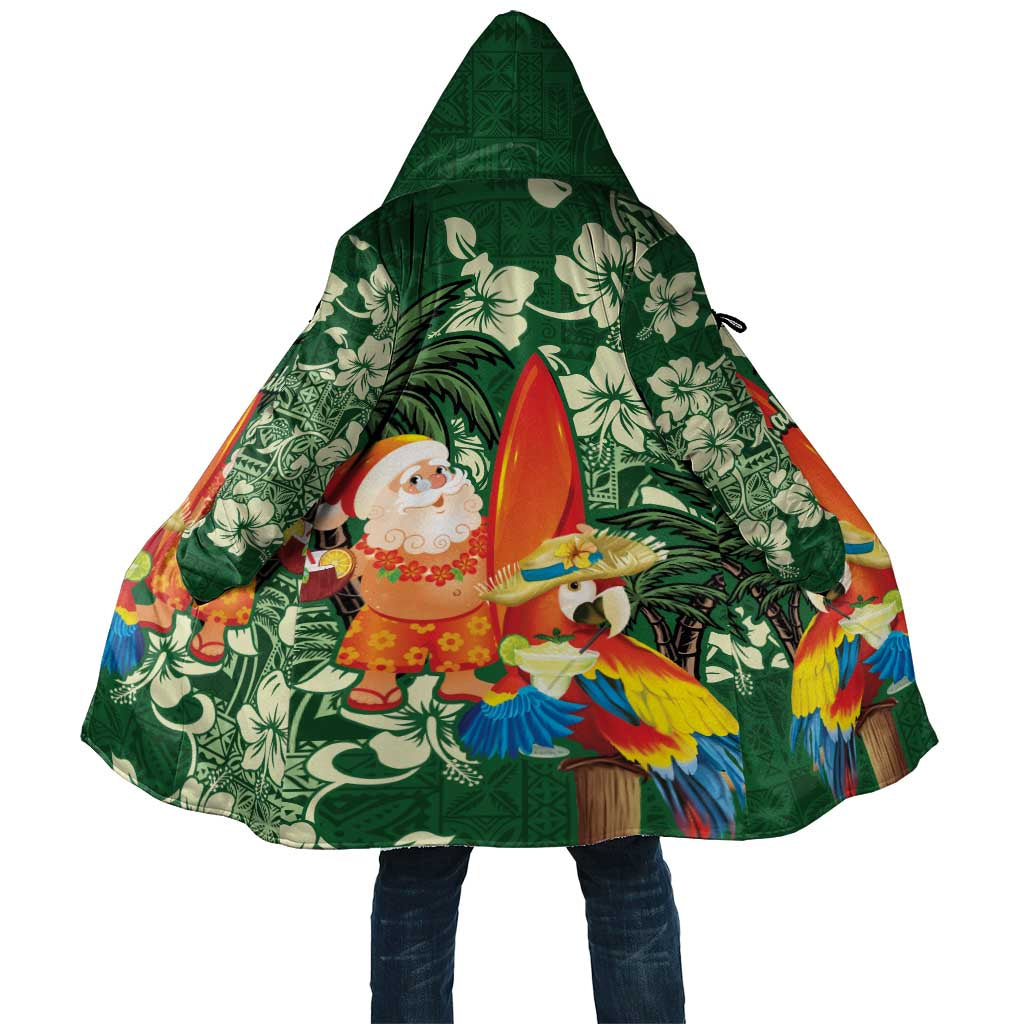 Moss Green Tropical Christmas Hawaii Tapa Cloak Aloha Santa Drink Party - Polynesian Pride