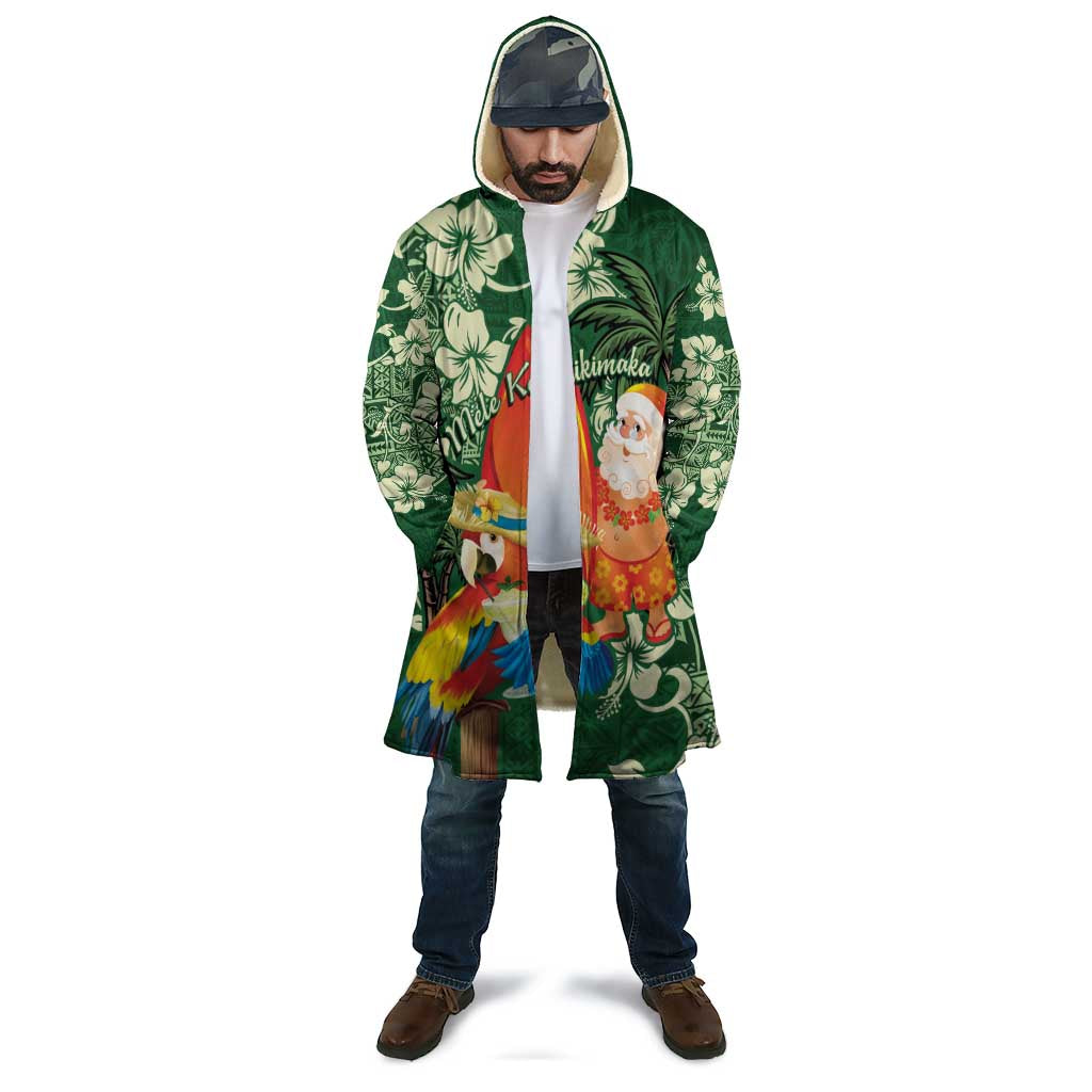 Moss Green Tropical Christmas Hawaii Tapa Cloak Aloha Santa Drink Party - Polynesian Pride