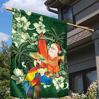 Moss Green Tropical Christmas Hawaii Tapa Garden Flag Aloha Santa Drink Party - Polynesian Pride
