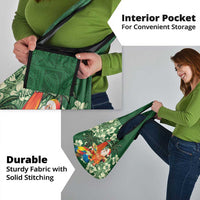 Moss Green Tropical Christmas Hawaii Tapa Grocery Bag Aloha Santa Drink Party - Polynesian Pride