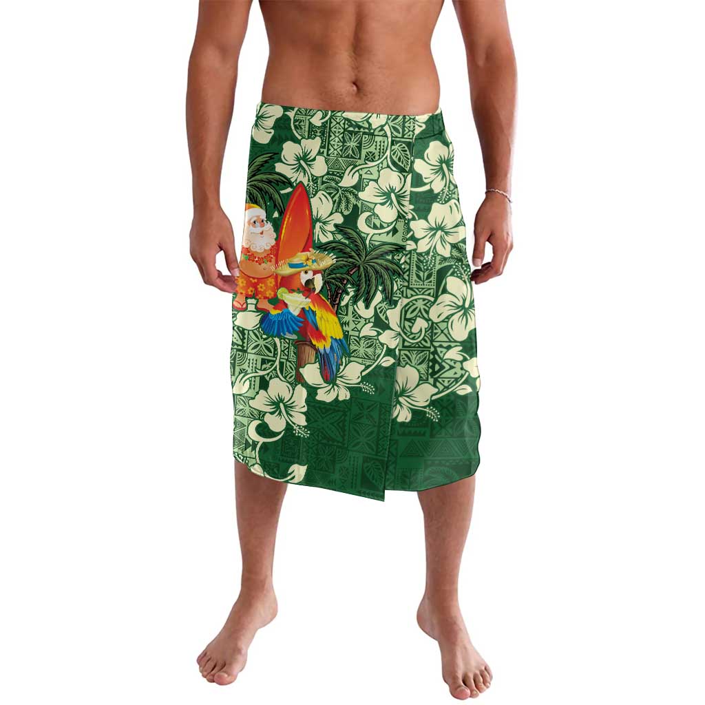 Moss Green Tropical Christmas Hawaii Tapa Lavalava Aloha Santa Drink Party - Polynesian Pride