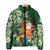Moss Green Tropical Christmas Hawaii Tapa Padded Jacket Aloha Santa Drink Party - Polynesian Pride