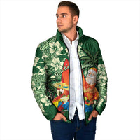 Moss Green Tropical Christmas Hawaii Tapa Padded Jacket Aloha Santa Drink Party LT7 - Polynesian Pride