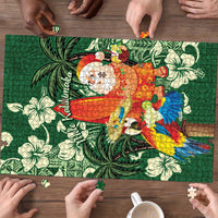 Moss Green Tropical Christmas Hawaii Tapa Puzzle Aloha Santa Drink Party LT7 - Polynesian Pride