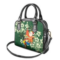 Moss Green Tropical Christmas Hawaii Tapa Shoulder Handbag Aloha Santa Drink Party - Polynesian Pride