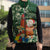 Moss Green Tropical Christmas Hawaii Tapa Sleeveless Puffer Jacket Aloha Santa Drink Party - Polynesian Pride