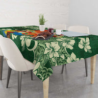 Moss Green Tropical Christmas Hawaii Tapa Tablecloth Aloha Santa Drink Party LT7 - Polynesian Pride