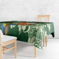 Moss Green Tropical Christmas Hawaii Tapa Tablecloth Aloha Santa Drink Party LT7 - Polynesian Pride