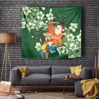 Moss Green Tropical Christmas Hawaii Tapa Tapestry Aloha Santa Drink Party - Polynesian Pride