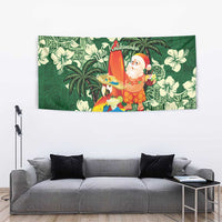 Moss Green Tropical Christmas Hawaii Tapa Tapestry Aloha Santa Drink Party - Polynesian Pride