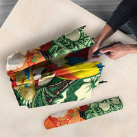 Moss Green Tropical Christmas Hawaii Tapa Umbrella Aloha Santa Drink Party - Polynesian Pride