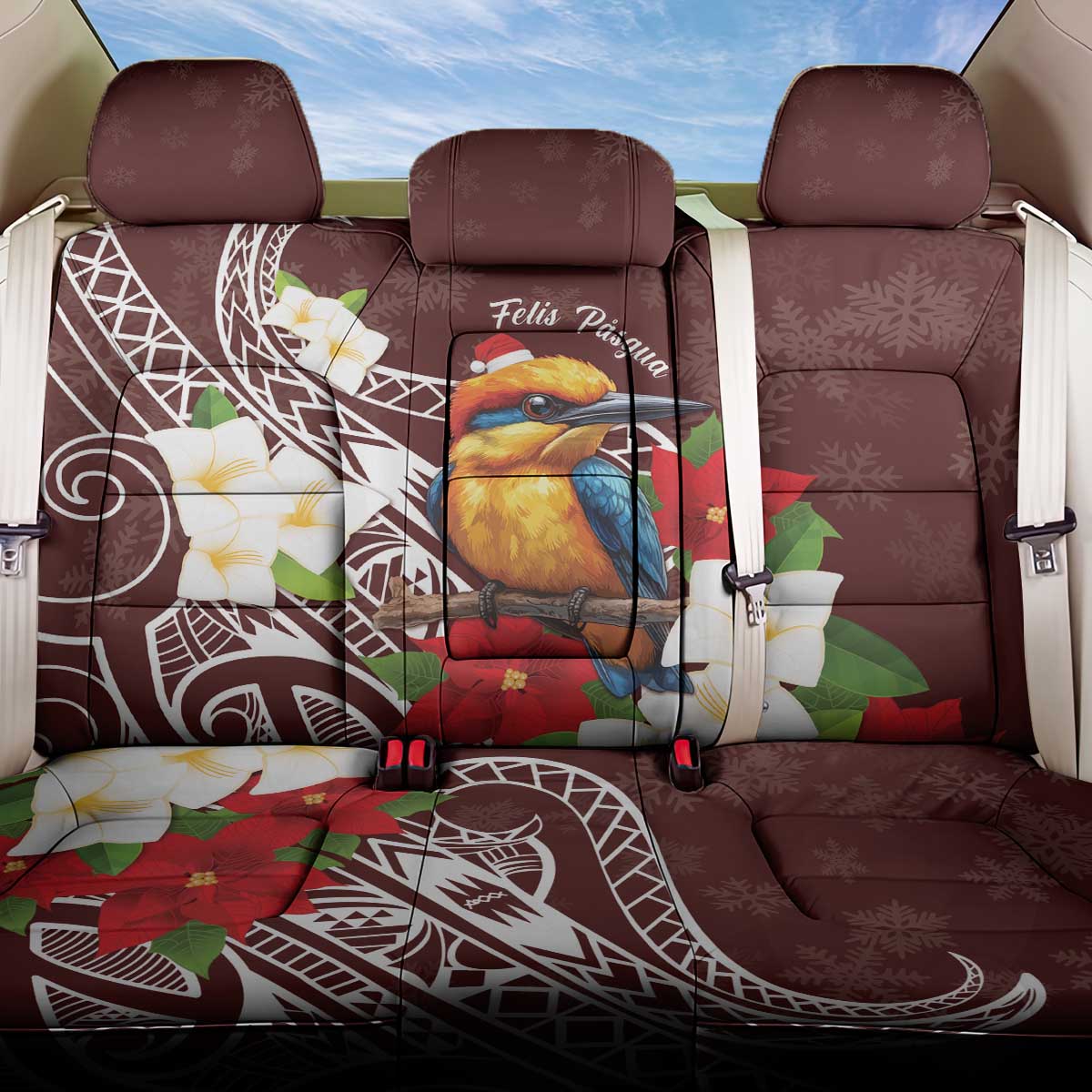 Felis Pasgua Guam Back Car Seat Cover Christmas Sihek Kingfisher with Guasali