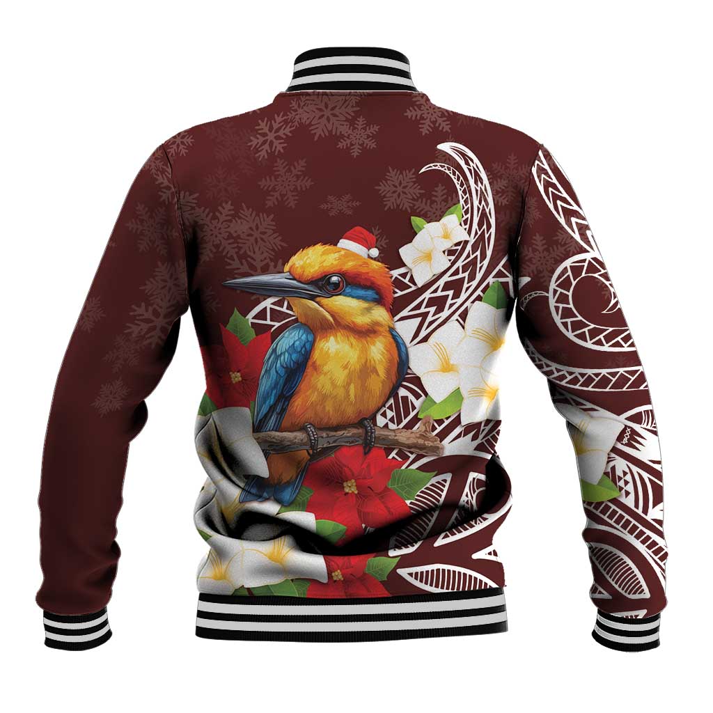 Felis Pasgua Guam Baseball Jacket Christmas Sihek Kingfisher with Guasali LT7 - Polynesian Pride