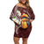 Felis Pasgua Guam Family Matching Off Shoulder Short Dress and Hawaiian Shirt Christmas Sihek Kingfisher with Guasali