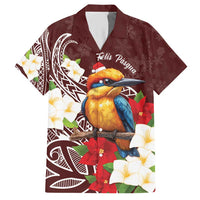 Felis Pasgua Guam Hawaiian Shirt Christmas Sihek Kingfisher with Guasali LT7 Crimson - Polynesian Pride