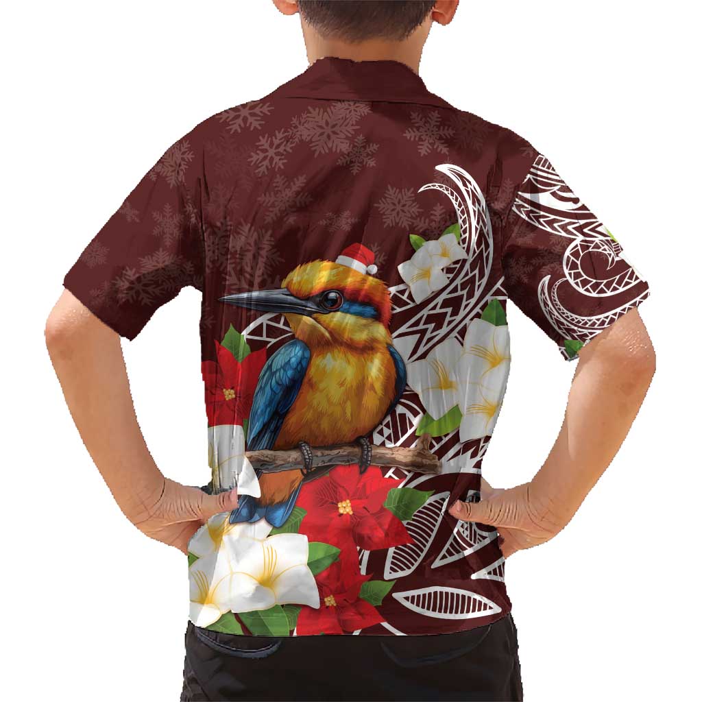 Felis Pasgua Guam Hawaiian Shirt Christmas Sihek Kingfisher with Guasali LT7 - Polynesian Pride
