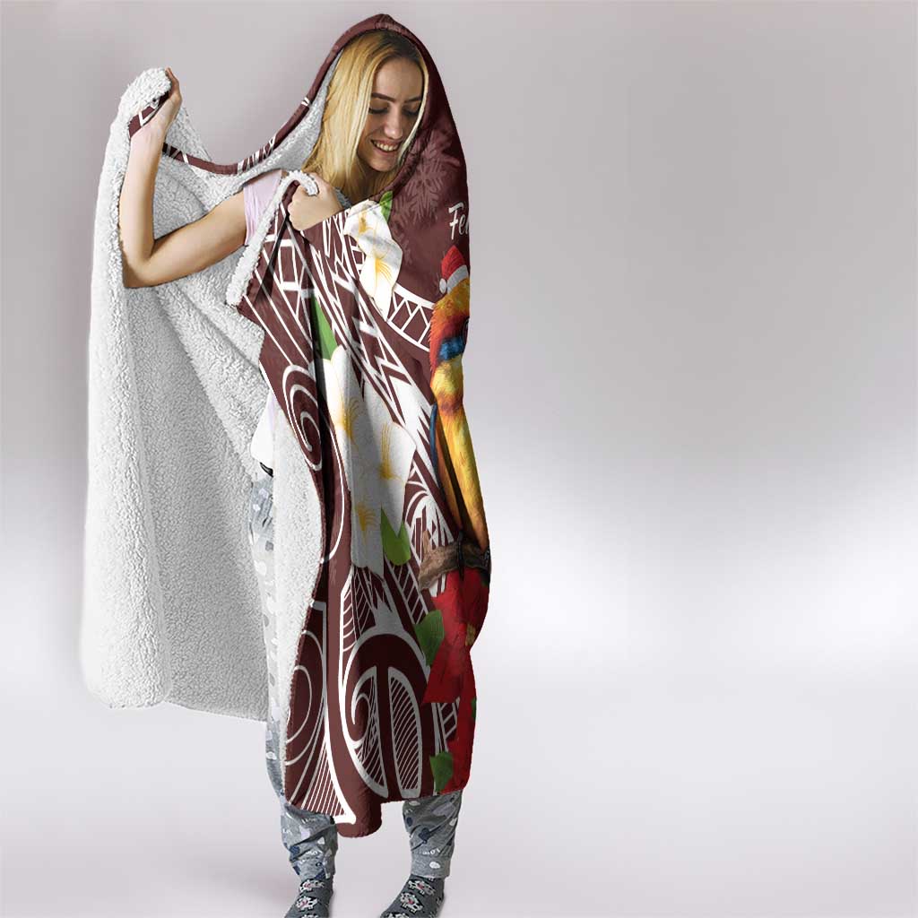 Felis Pasgua Guam Hooded Blanket Christmas Sihek Kingfisher with Guasali LT7 - Polynesian Pride