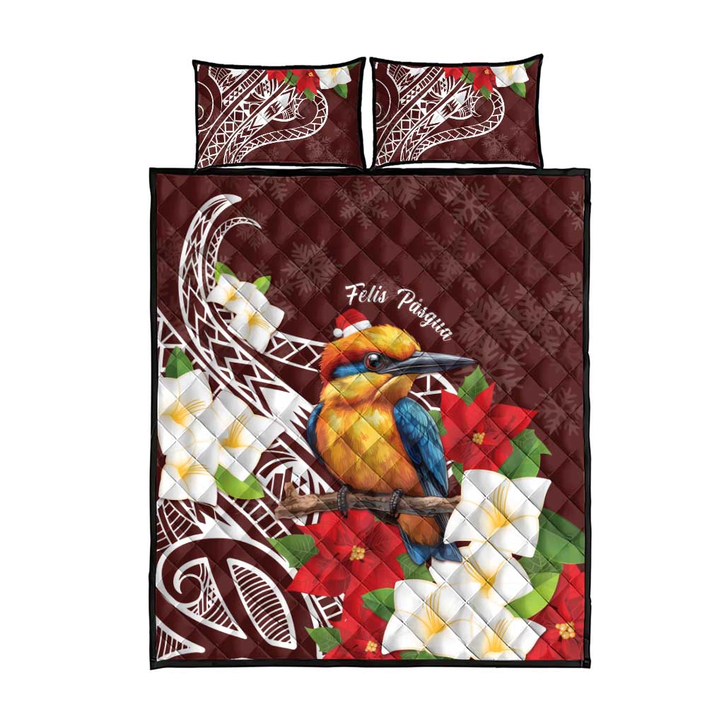 Felis Pasgua Guam Quilt Bed Set Christmas Sihek Kingfisher with Guasali LT7 - Polynesian Pride