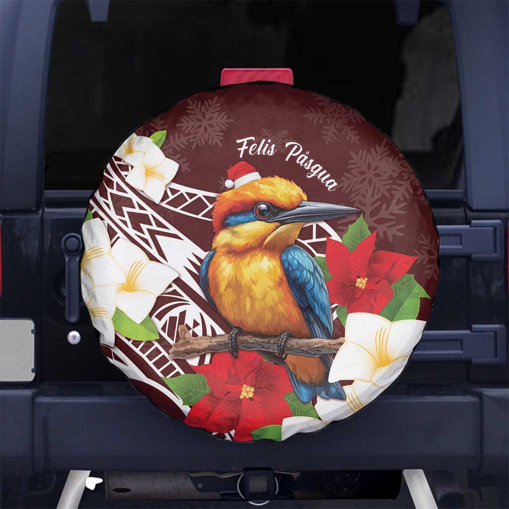 Felis Pasgua Guam Spare Tire Cover Christmas Sihek Kingfisher with Guasali LT7 - Polynesian Pride