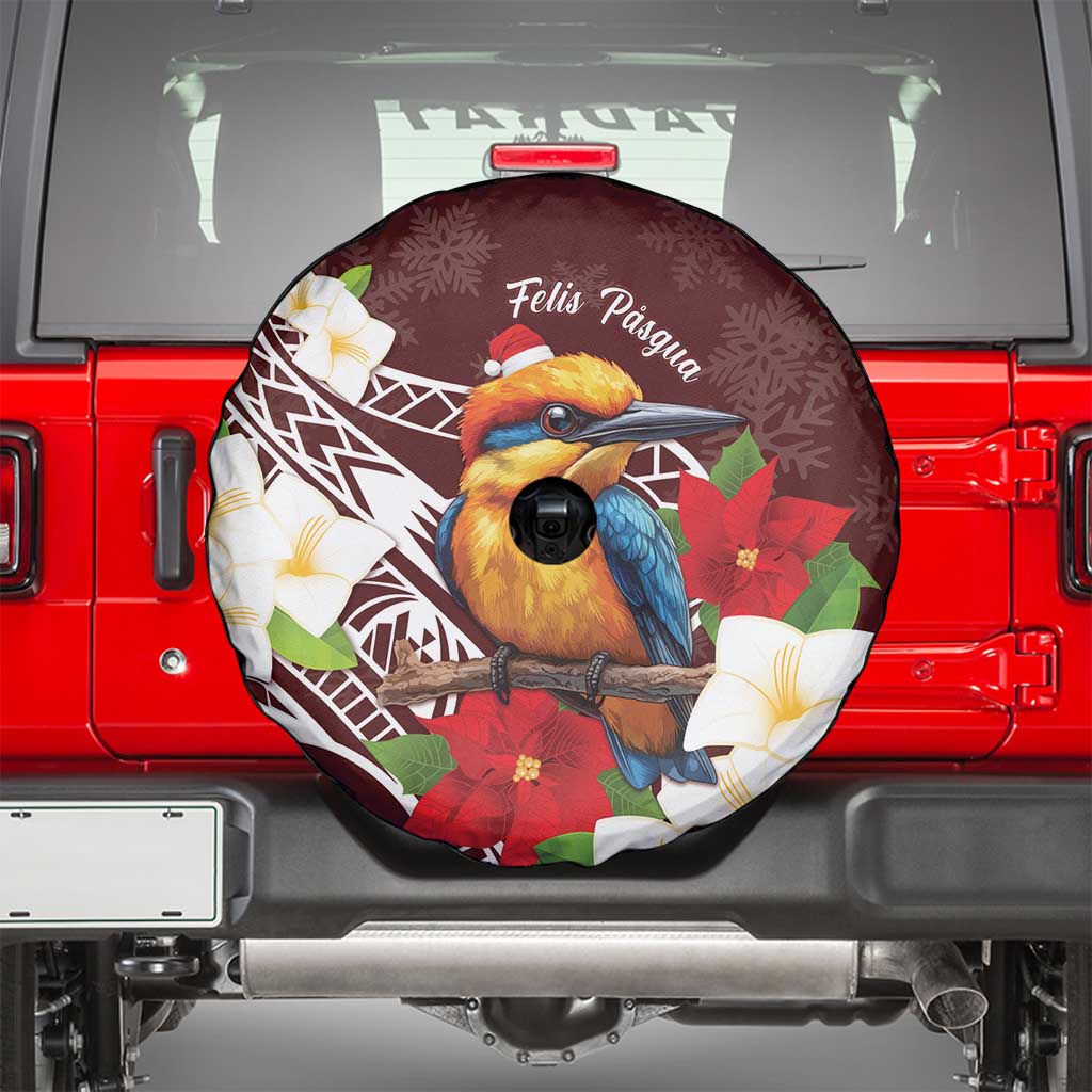 Felis Pasgua Guam Spare Tire Cover Christmas Sihek Kingfisher with Guasali LT7 - Polynesian Pride