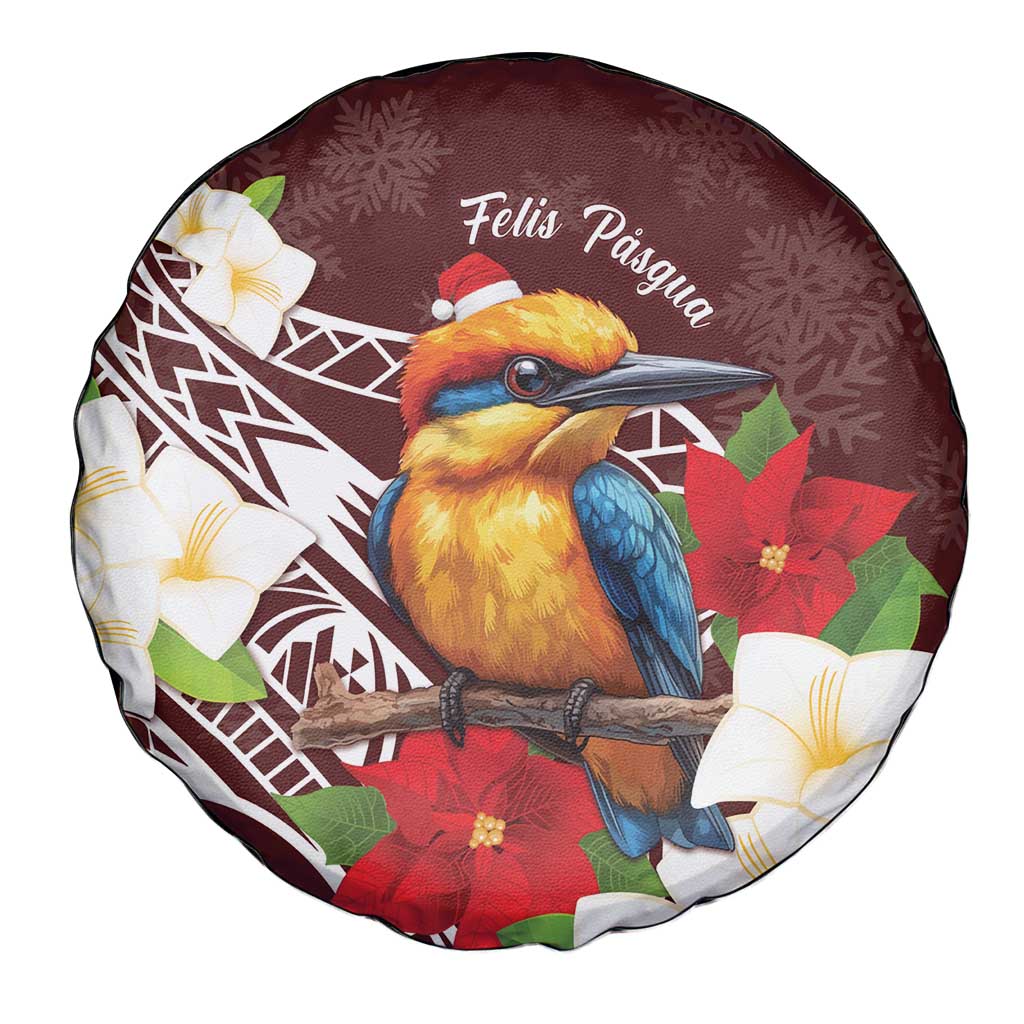 Felis Pasgua Guam Spare Tire Cover Christmas Sihek Kingfisher with Guasali LT7 - Polynesian Pride