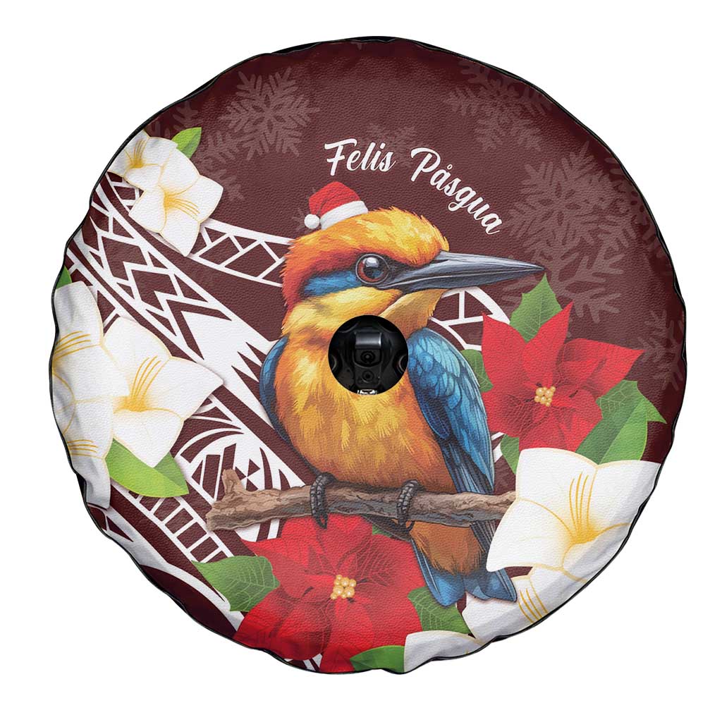Felis Pasgua Guam Spare Tire Cover Christmas Sihek Kingfisher with Guasali LT7 - Polynesian Pride