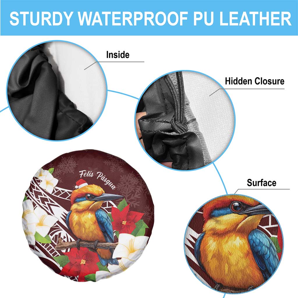 Felis Pasgua Guam Spare Tire Cover Christmas Sihek Kingfisher with Guasali LT7 - Polynesian Pride