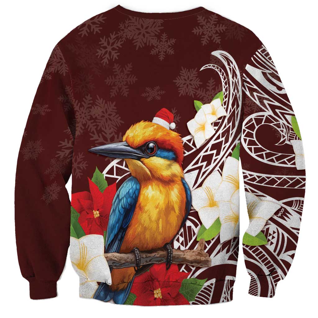 Felis Pasgua Guam Sweatshirt Christmas Sihek Kingfisher with Guasali LT7 - Polynesian Pride