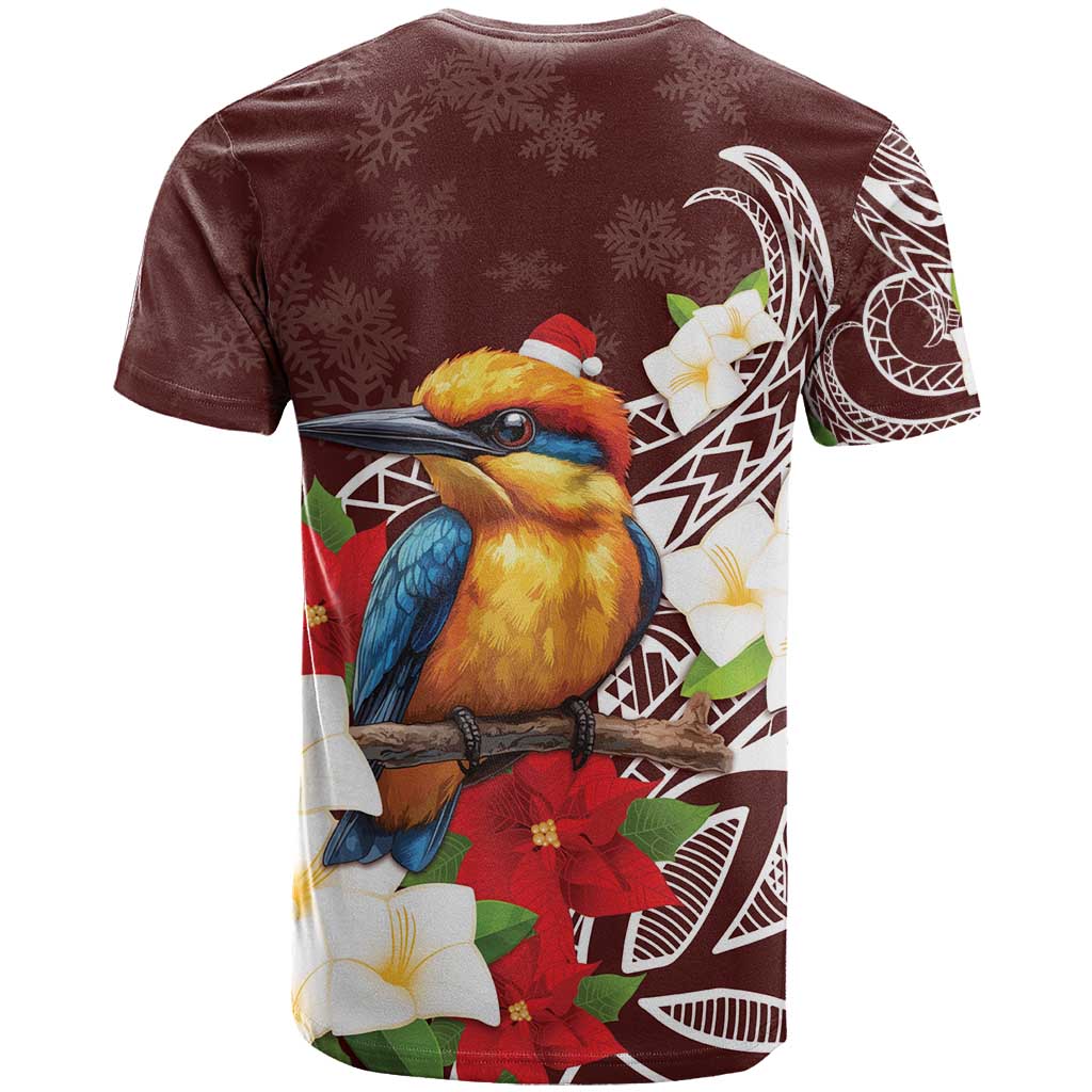 Felis Pasgua Guam T Shirt Christmas Sihek Kingfisher with Guasali LT7 - Polynesian Pride