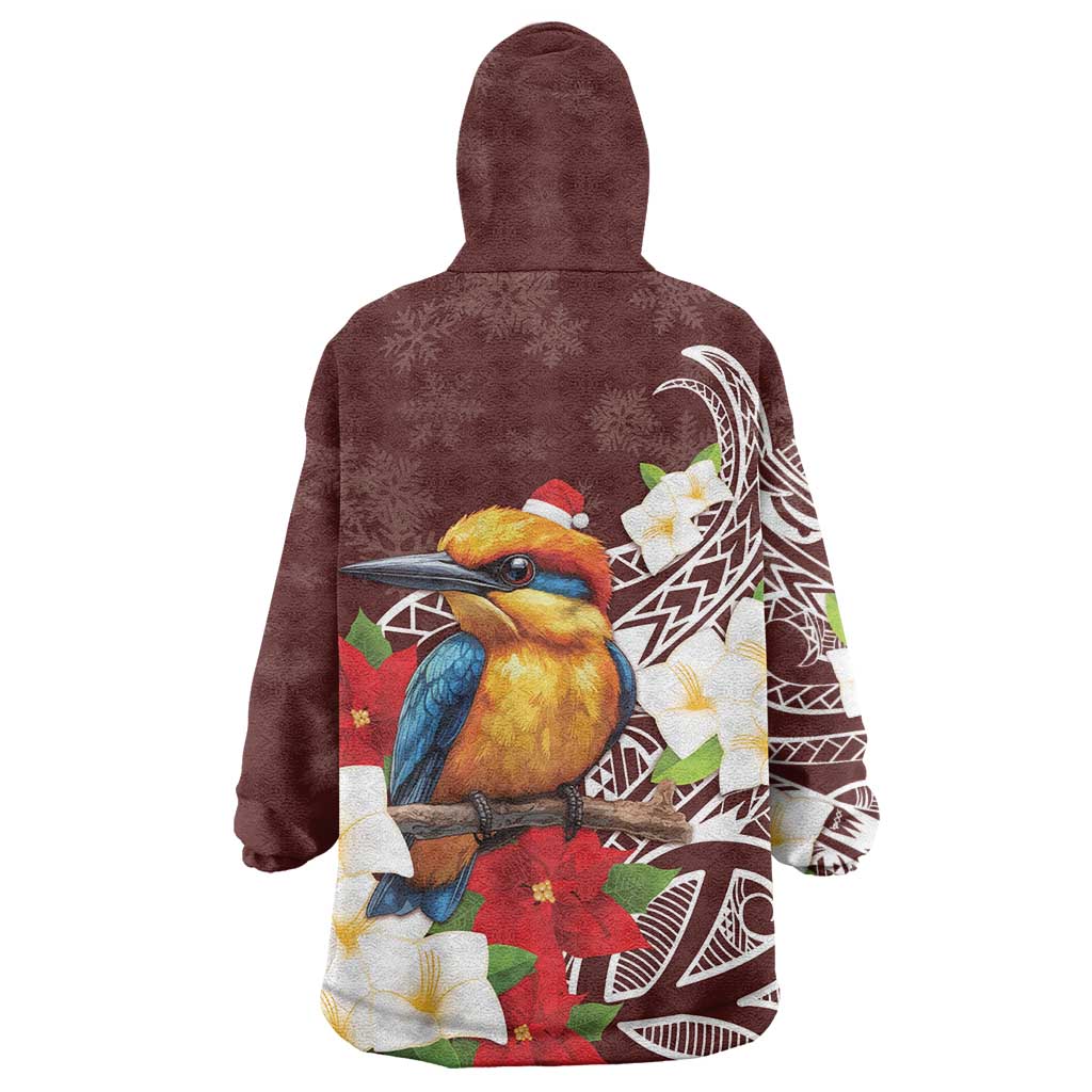 Felis Pasgua Guam Wearable Blanket Hoodie Christmas Sihek Kingfisher with Guasali LT7 - Polynesian Pride