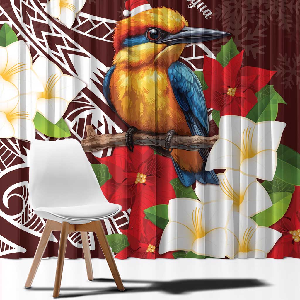 Felis Pasgua Guam Window Curtain Christmas Sihek Kingfisher with Guasali LT7 - Polynesian Pride