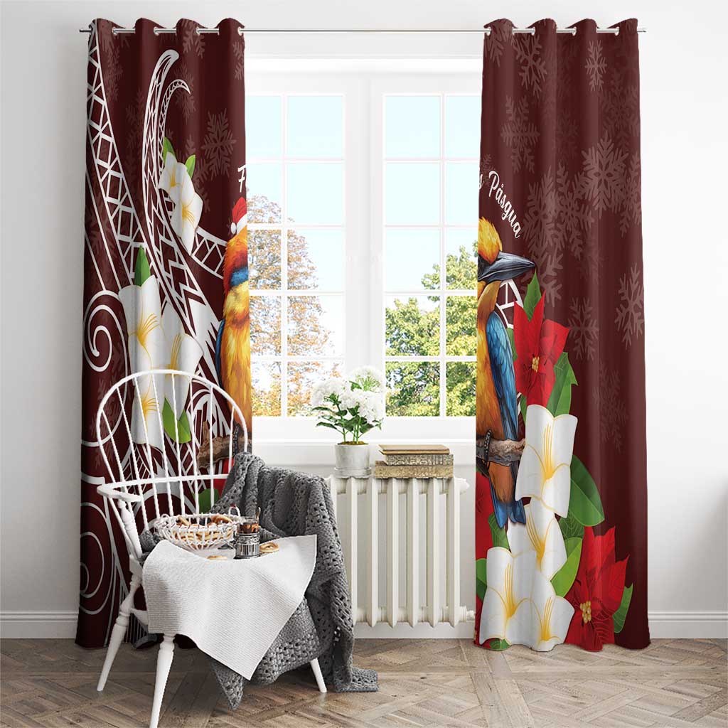 Felis Pasgua Guam Window Curtain Christmas Sihek Kingfisher with Guasali LT7 - Polynesian Pride