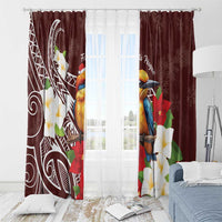 Felis Pasgua Guam Window Curtain Christmas Sihek Kingfisher with Guasali LT7 - Polynesian Pride