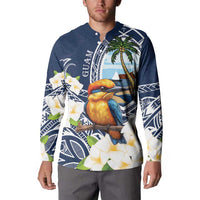 Hafa Adai Guam Button Sweatshirt Sihek Guam Kingfisher with Guasali LT7 - Polynesian Pride