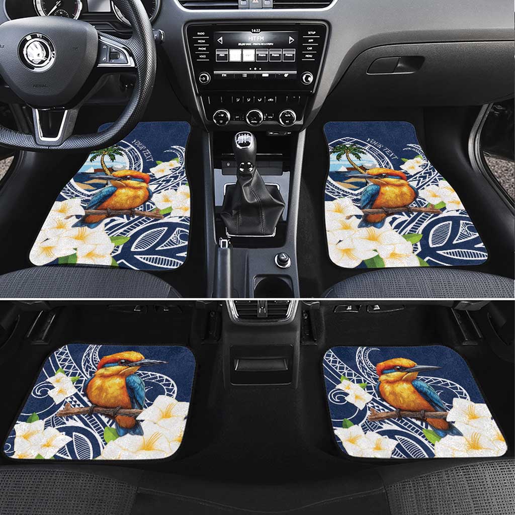 Hafa Adai Guam Car Mats Sihek Guam Kingfisher with Guasali LT7 Set 4pcs Navy Blue - Polynesian Pride