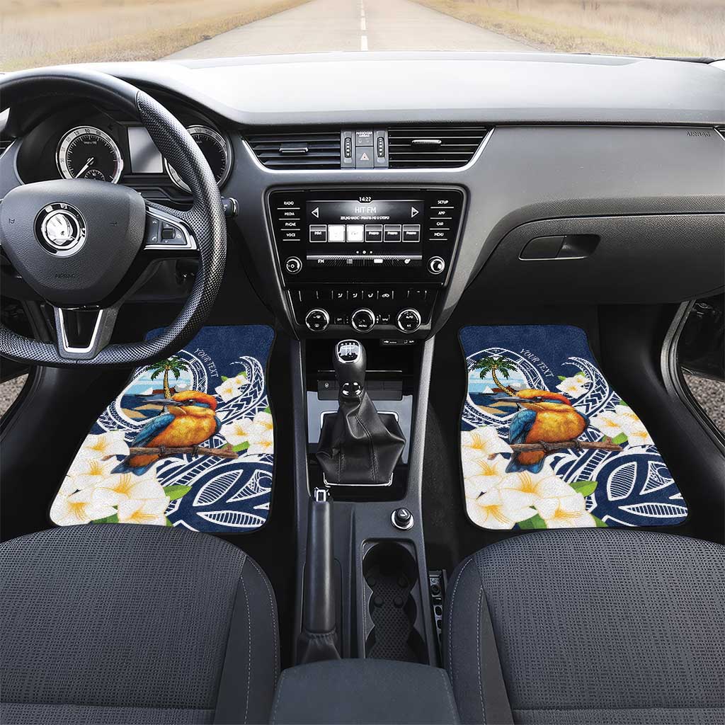 Hafa Adai Guam Car Mats Sihek Guam Kingfisher with Guasali LT7 Set 2pcs - Front Navy Blue - Polynesian Pride