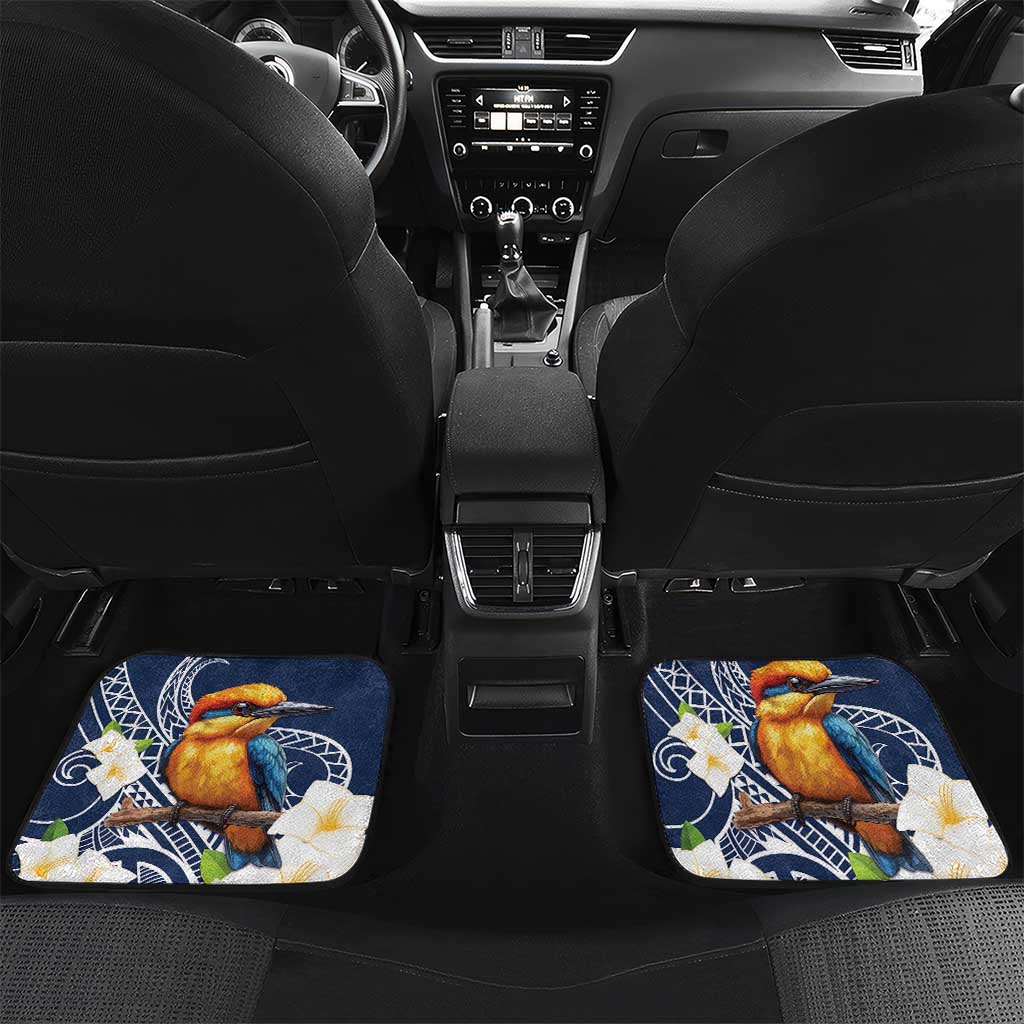 Hafa Adai Guam Car Mats Sihek Guam Kingfisher with Guasali LT7 Set 2pcs - Back Navy Blue - Polynesian Pride