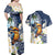 Hafa Adai Guam Couples Matching Off Shoulder Maxi Dress and Hawaiian Shirt Sihek Guam Kingfisher with Guasali