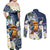 Hafa Adai Guam Couples Matching Off Shoulder Maxi Dress and Long Sleeve Button Shirt Sihek Guam Kingfisher with Guasali