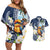 Hafa Adai Guam Couples Matching Off Shoulder Short Dress and Hawaiian Shirt Sihek Guam Kingfisher with Guasali