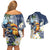 Hafa Adai Guam Couples Matching Off Shoulder Short Dress and Hawaiian Shirt Sihek Guam Kingfisher with Guasali