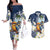 Hafa Adai Guam Couples Matching Off The Shoulder Long Sleeve Dress and Hawaiian Shirt Sihek Guam Kingfisher with Guasali