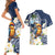 Hafa Adai Guam Couples Matching Short Sleeve Bodycon Dress and Hawaiian Shirt Sihek Guam Kingfisher with Guasali