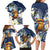 Hafa Adai Guam Family Matching Long Sleeve Bodycon Dress and Hawaiian Shirt Sihek Guam Kingfisher with Guasali