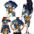 Hafa Adai Guam Family Matching Off The Shoulder Long Sleeve Dress and Hawaiian Shirt Sihek Guam Kingfisher with Guasali