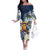 Hafa Adai Guam Family Matching Off The Shoulder Long Sleeve Dress and Hawaiian Shirt Sihek Guam Kingfisher with Guasali