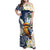 Hafa Adai Guam Family Matching Off Shoulder Maxi Dress and Hawaiian Shirt Sihek Guam Kingfisher with Guasali