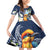 Hafa Adai Guam Family Matching Off Shoulder Short Dress and Hawaiian Shirt Sihek Guam Kingfisher with Guasali